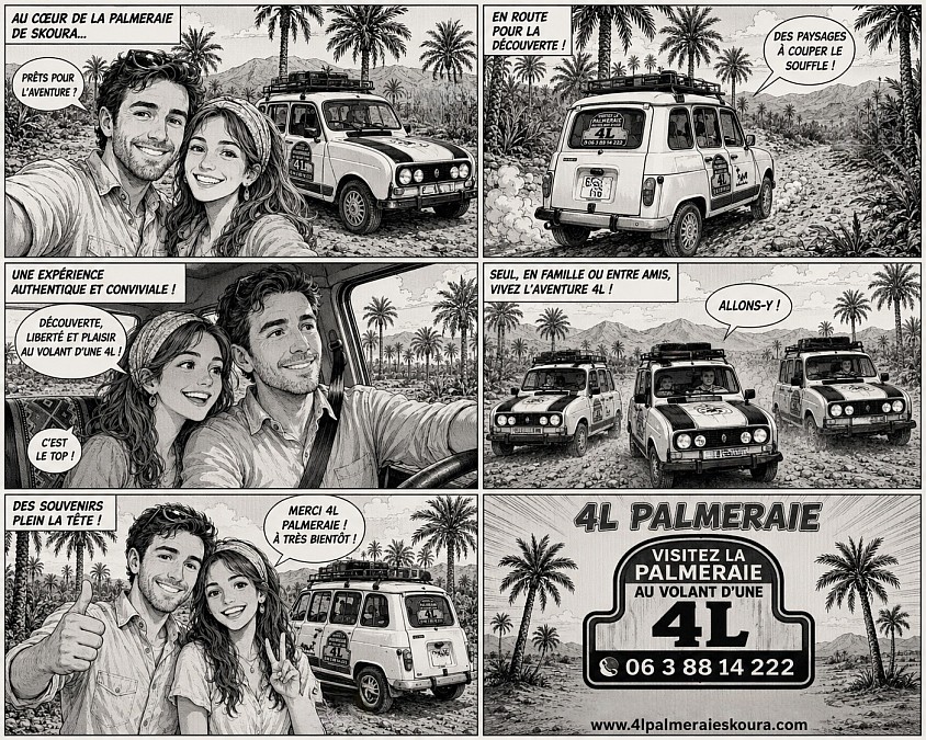 Dessin 4l palmeraie