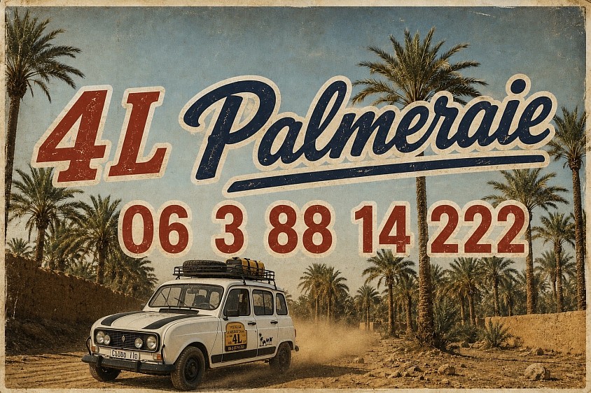 4L Palmeraie plaque retro